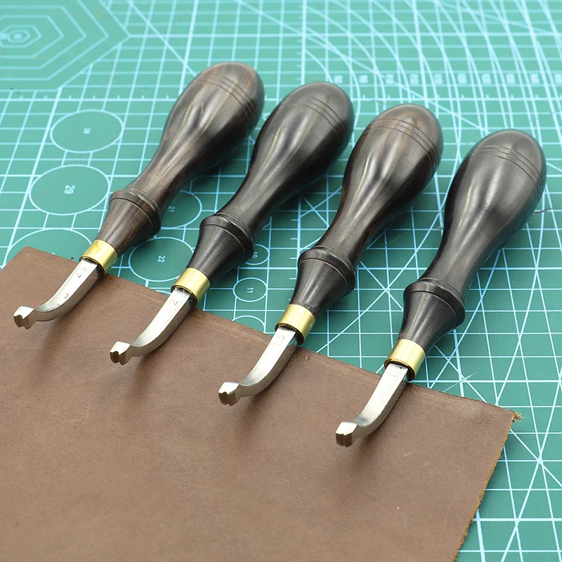 

1pcs Sandalwood DIY handmade leather Edge details make Tools Leather Liner Presser Stitch Marking Creaser Press Sideline