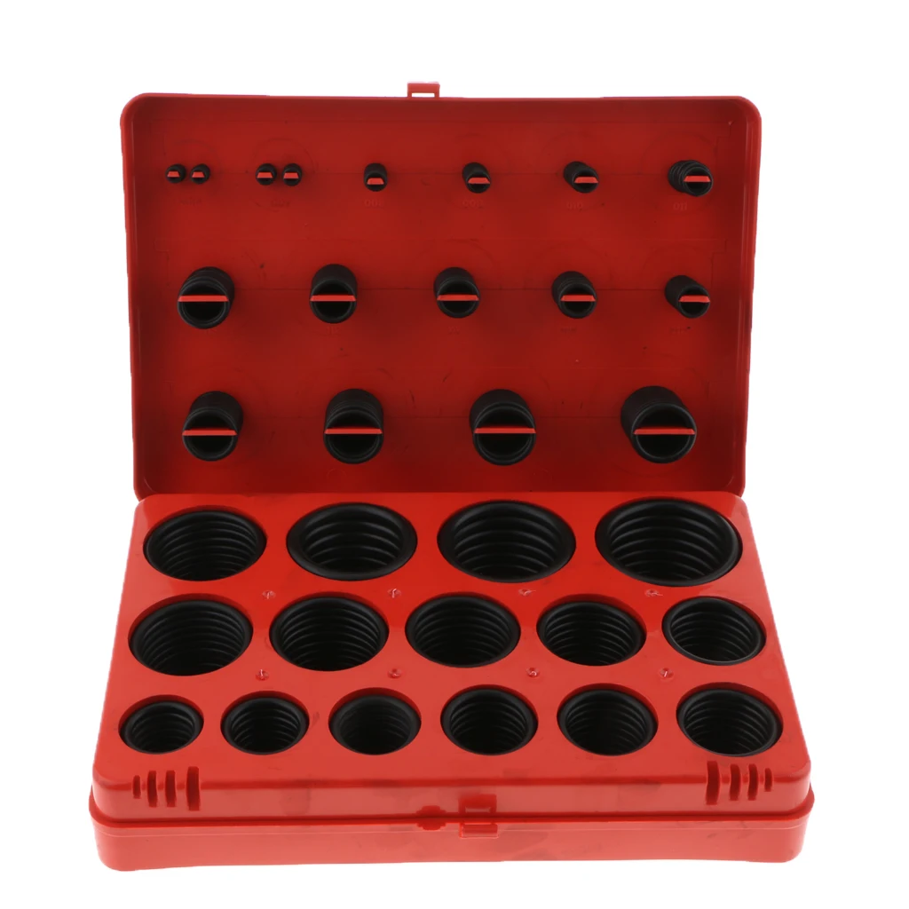382 Pieces Rubber 30 Sizes O Rings Tap Washers Sealing Gasket with case Rubber Seal Assortment Kit SetRed