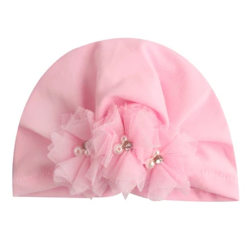 

Baby cap hat Elastic soft Hat Baby Turban Lace floral Hats Girls Cotton Infant Beanie Cap for baby girls hair accessories