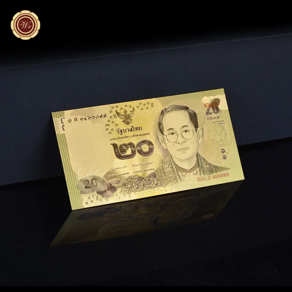 Новая золотая банкнота 2004 года Золотая банкнота королева Sirikit 72-й юбилей Золотая фольга банкнота 100 БАТОВ для коллекции - Цвет: 20(2013 year)