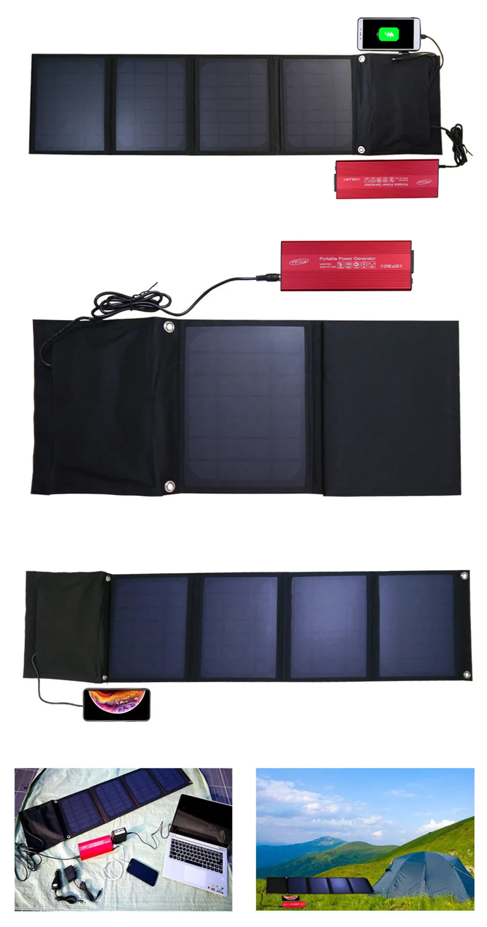 SUNYIMA солнечная панель зарядное устройство Портативный DC12V на открытом воздухе складной внешний аккумулятор Солнечное зарядное устройство для смартфонов