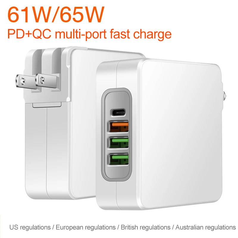 

65W Fast Phone Charger Adapter PD 2.0 For iPhone 11 Pro Xs QC 3.0 Mobile Phone Charger For Samsung a50 Huawei P30 USC C Charger