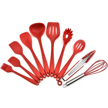 

10Pc Heat Resistant Silicone Cookware Set Nonstick Cooking Tools Kitchen & Baking Tool Kit Utensils