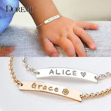 DOREMI, браслет из нержавеющей стали, детский, на заказ, имя из нержавеющей стали, браслеты-цепочки для женщин, детский браслет, женский браслет