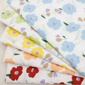 

Hot Selling New Cotton Floral Printing Washed Cotton Plain Fabric in Spring and Summer 2020