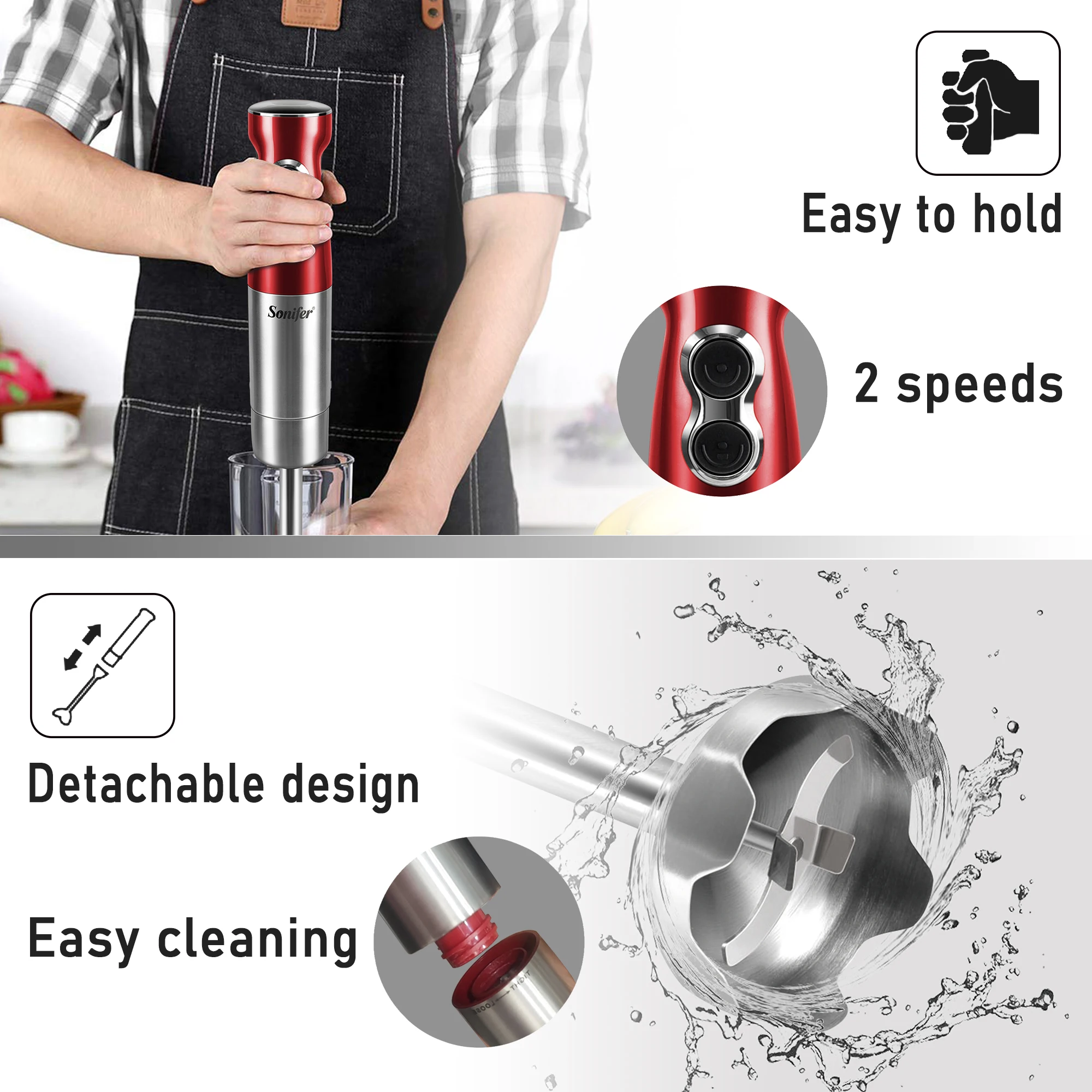 Sonifer 4 in 1 Hand Blender 1100W 4 H276ac4c79ad8427e8d4963ee35bd84656