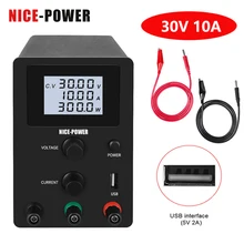 Fuente de alimentación CC para laboratorio profesional, 4 dígitos, 30V, 10A, 60V, 5A, 120V, 3A, regulador de 0.001A, 0,01 V, 0.001W, DC Power