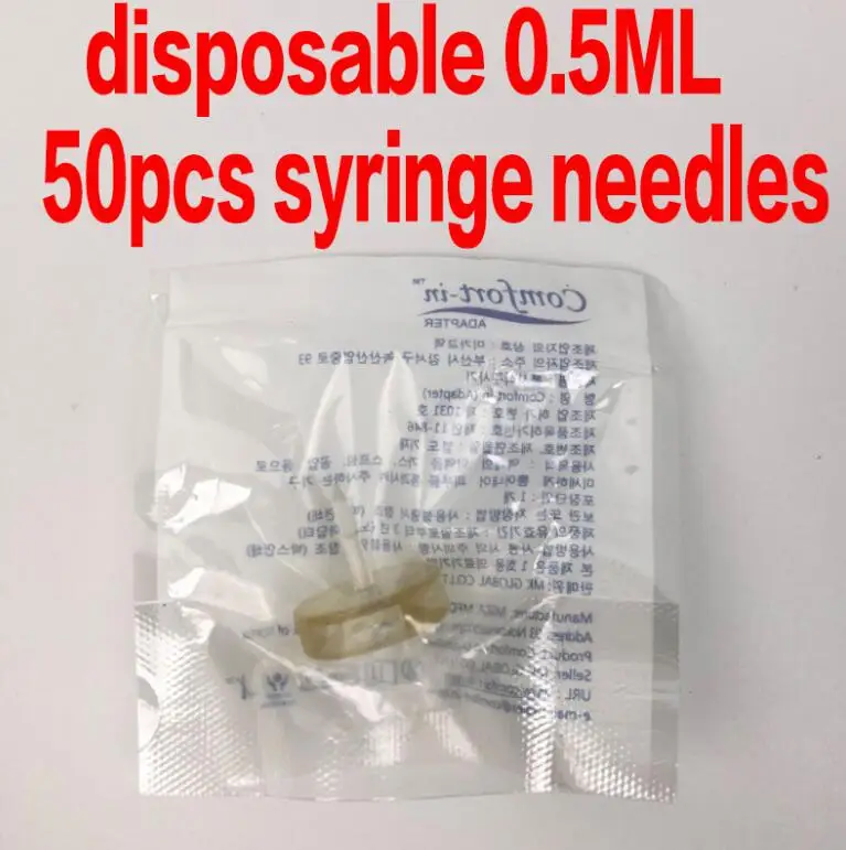 0.5ml 50pcs needle 2в1 мезо инжекторный пистолет гиалуроновая ручка 0,3 мл и 0,5 мл головка Золотая гиалурониковая кислотная ручка губа наполнитель Jnjector неинвазивный небулайзер Новинка - Номер модели: 0.5ml 50pcs needle