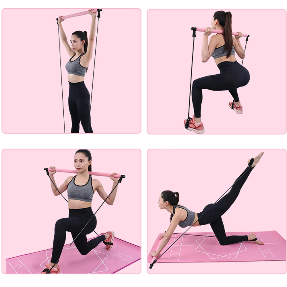 Pilates Bar Kit Resistance Band Yoga Exercise Foot Loop Toning Fitness  Stick Yoga Pilates for Yoga Stretch Twisting Sit-Up Bar - AliExpress