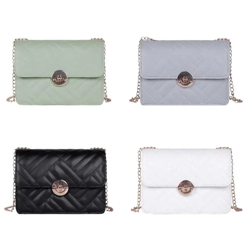 

New Fashion Handbags Simple Women Shoulder Bag Pure Color Messenger Handbag Leather Small Chain Purse for Hiking and Travel