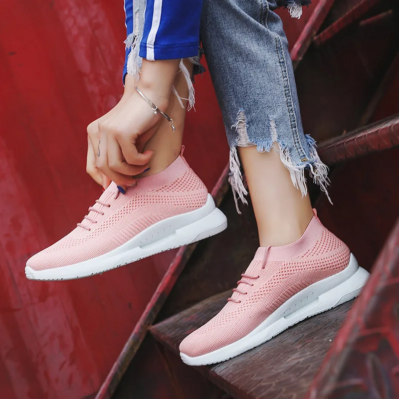 

2019 WOMEN'S Shoes Spring And Autumn Summer Casual Running Shoes Spring New Style Breathable Outdoor Mesh Ankle Sock Shoes