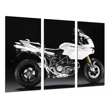 

Ducati motorcycle 1100 s, Highway, White, photo print on wood, modern picture decorative 26677