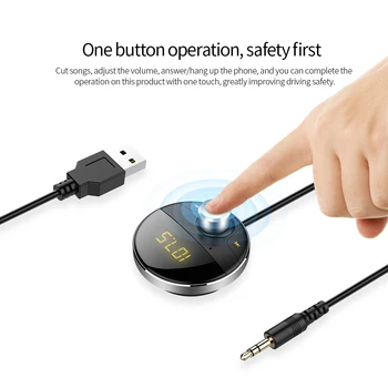 

Onever 3.5mm Jack Bluetooth Adapter Car Kit For Car Auto Speakerphone USB Charger FM Modulator Handsfree Car Kit Universal