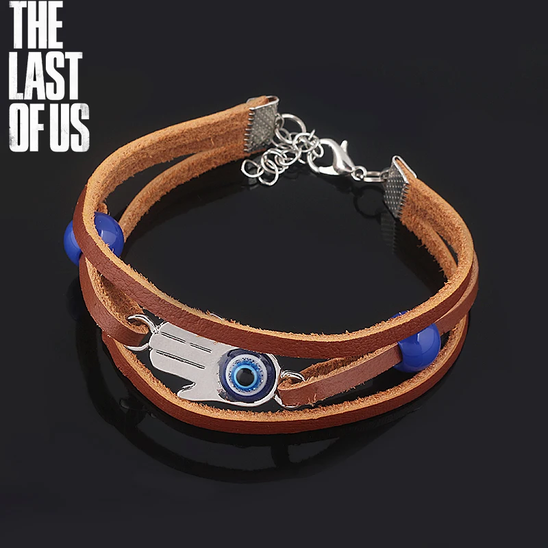 Acheter Bracelet en cuir «The Last of Us» pour hommes et femmes, bijou, jeu Ellie Dina Hamsa, mauvais œil, perles bleues, partie 2 pas cher