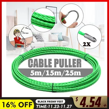 

4mm 5m/15m/25m Fiberglass Cable Push Pullers Duct Rodder Fish Tape Wire POM Fish Draw Tape Electrical Cable Puller