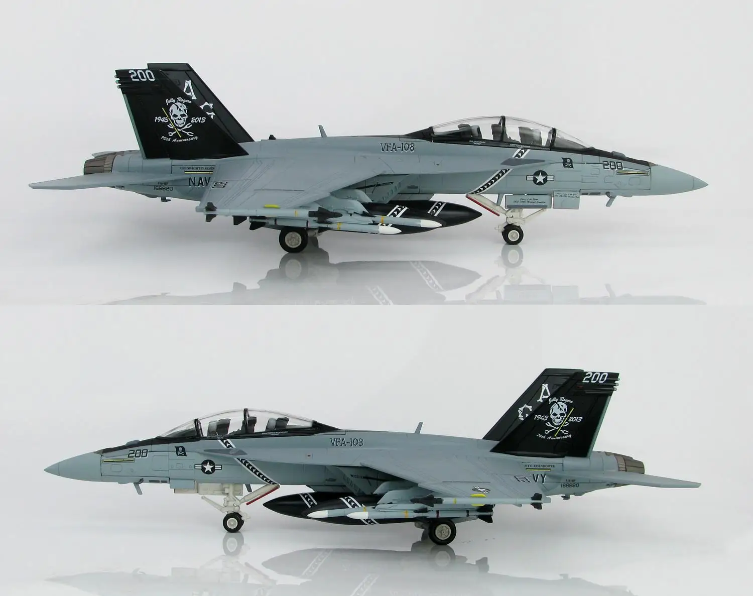 Хобби мастер USN VFA-103 Джолли Роджерс AG200 USS Дуайт Д Эйзенхауэр эскадрилья 70-летие 2013 1/72 литье под давлением модель самолета