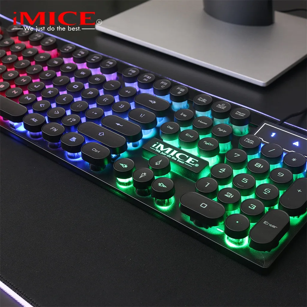 IMice AK-800 игровая клавиатура имитация механическая клавиатура с подсветкой геймерская Клавиатура проводная USB игровая клавиатура для компьютера