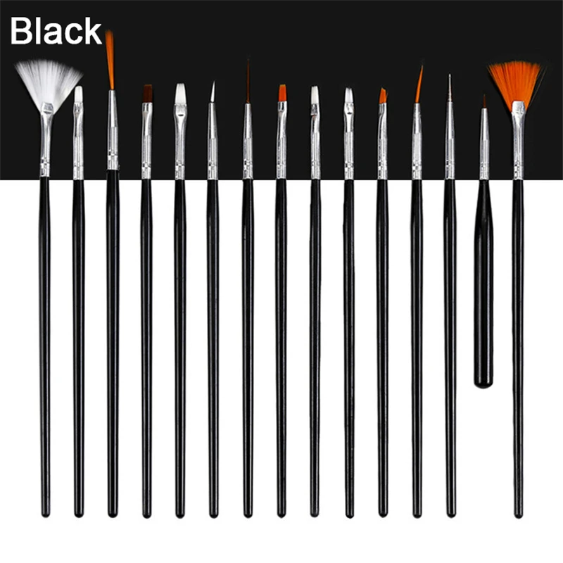 New Nail Brush Manicure Gel Brush for Nail Art 15Pcs Set Ombre Brush for Gradient for 2