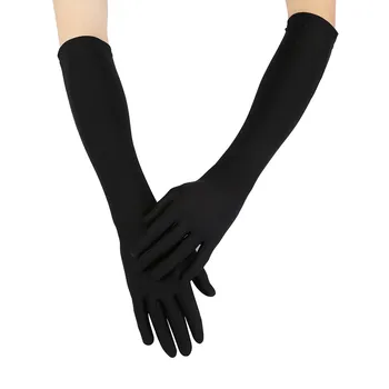 

Beauty Lady Dance Long Gloves Opera Fine Satin Evening Party Prom Costume Gloves Girl's Party Gloves 4 Colors