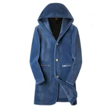 Пальто из натуральной шерсти, мужская зимняя куртка, длинные пальто из настоящей овчины, двухсторонняя замшевая кожаная куртка Veste L18-7201 MY1632