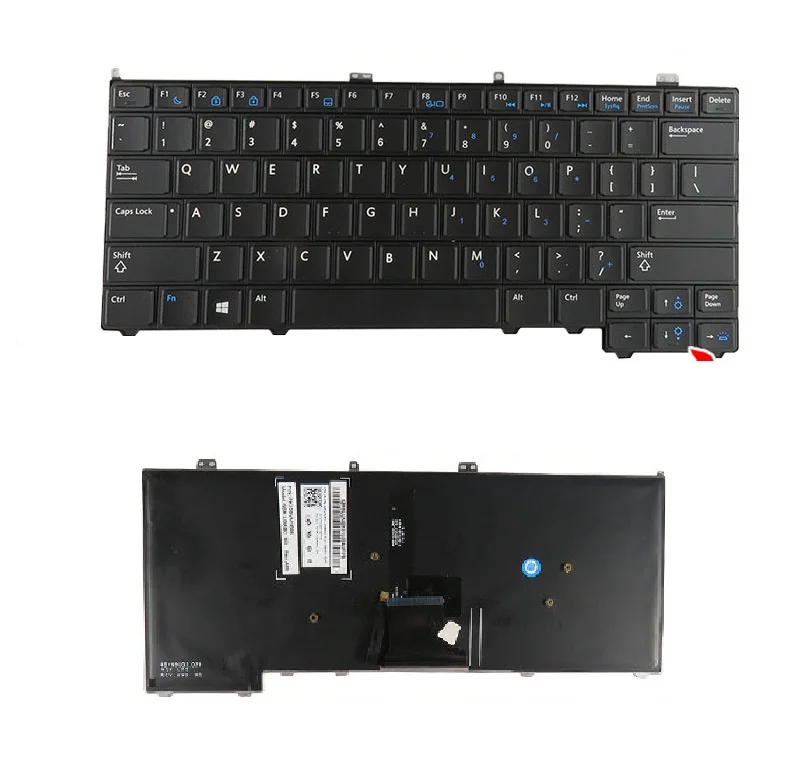 Новая английская клавиатура SSEA без точки с подсветкой для DELL Latitude 12 7000 E7440 E7420 E7240