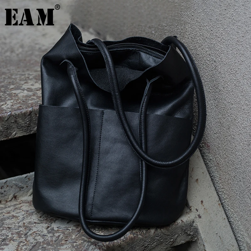 [EAM] Новинка, женские черные аксессуары из искусственной кожи, модные ...