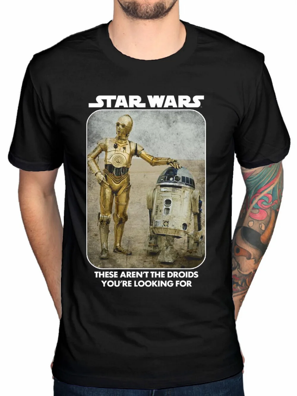 Official Star Wars Droids T-Shirt R2D2 C3PO Galaxy New Hope Lucasfilm Force Jedi Cotton Printed Plus Size Tee Shirt |