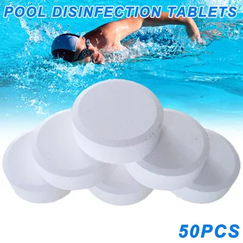 

50 Pcs Chlorine Tablets Multifunction Instant Disinfection for Swimming Pool Tub Spa FP8