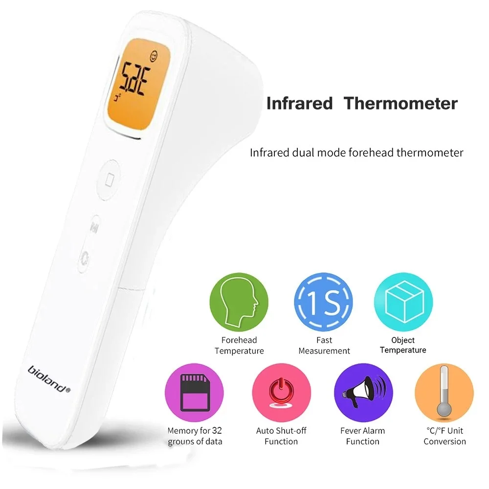 

E127 Forehead Thermometer with Fever Alarm and Memory Function Non-Contact Kid and Adult Infrared Thermometer for Body Surface