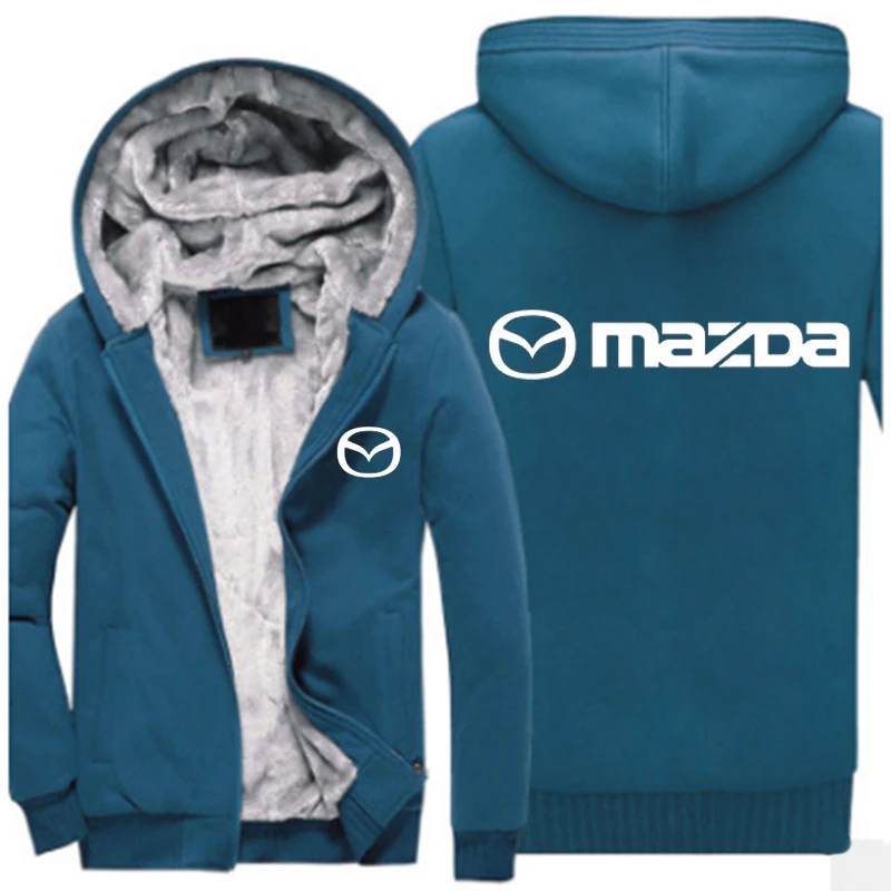 6 Новинка, зимняя мужская толстовка на молнии, куртка, марка Mazda Fashtion, белый цвет, утолщенная удобная толстовка, теплая куртка - Цвет: 6