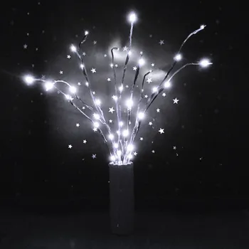 

LED Willow Branch Lamp Christmas Vase Floral Lights 20 Bulbs Home Party Garden Decor Desktop Flower Decoration Lights LS#25