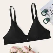 Сексуальный черный бикини Топ для женщин купальный костюм пуш-ап сплошной цвет Мягкий купальник пляжная одежда Топ для плавания купальник бюстгальтер maillot de bain