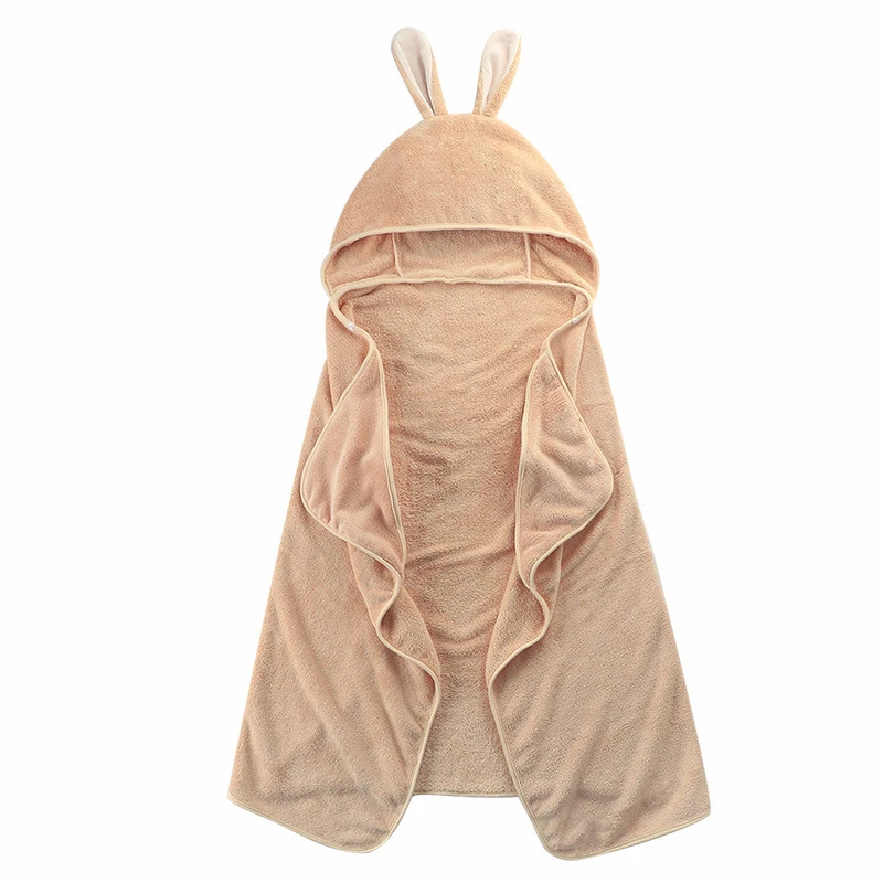 camel Одеяло с капюшоном из кораллового флиса, 120x75 см, детское Впитывающее Воду полотенце, плюшевая накидка, детское одеяло для путешествий - Цвет: camel