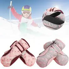 Зимние теплые детские перчатки для катания на лыжах, водонепроницаемые нескользящие спортивные перчатки для мальчиков и девочек, ветрозащитные перчатки для катания на лыжах