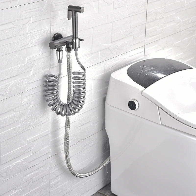 Bidets brass toilet sprayer faucet Chrome-plated Hand-held Wall-mounted Bathroom kitchen Faucet Bidet Sprayer With Hose | Обустройство