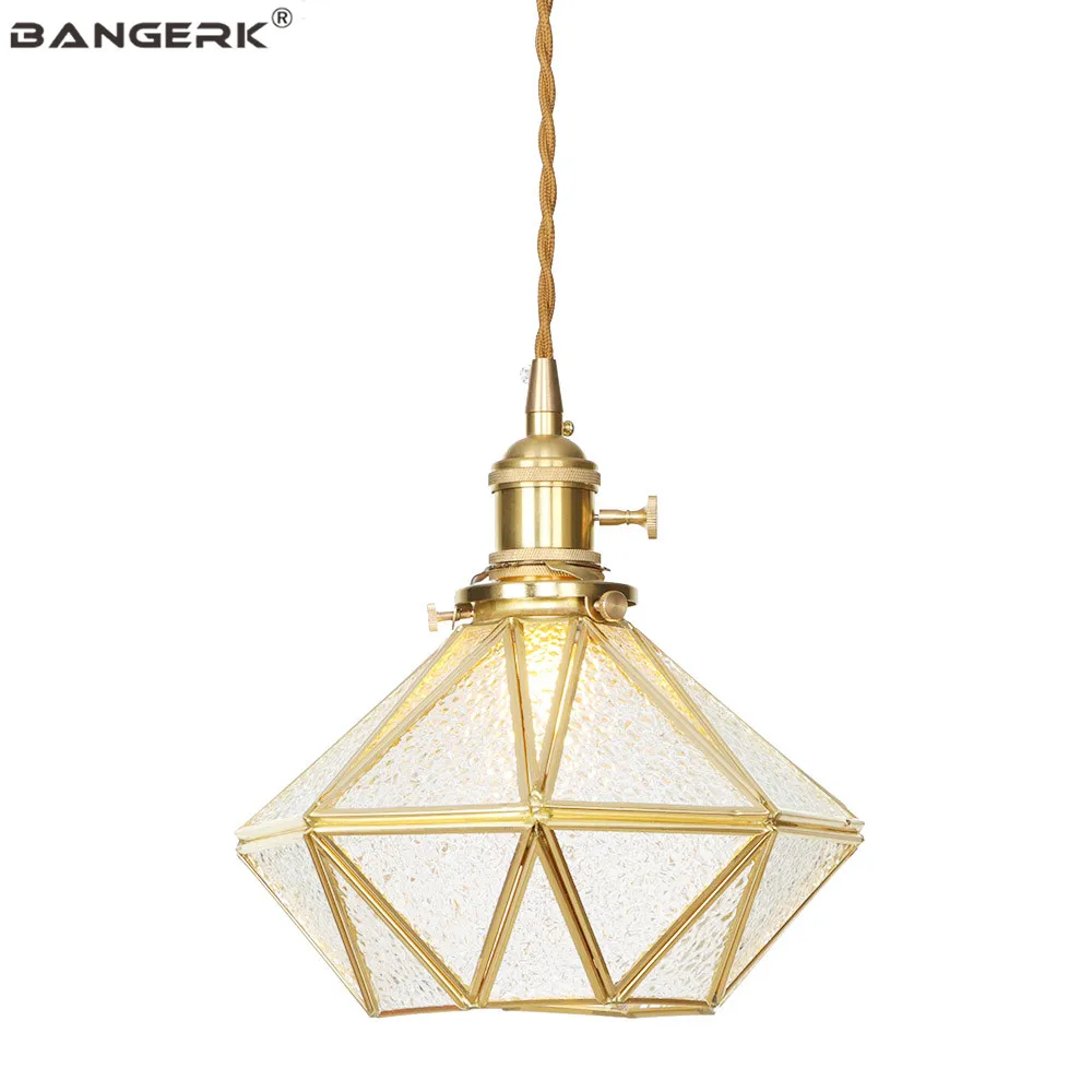 Loft Decor Copper Pendant Light LED Vintage Brass Glass Adjust Hanging Lamp Fixtures Living Dining Room Bar Home Lighting | Освещение