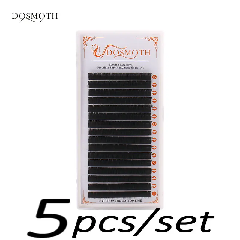 

5pcs 16Rows Faux Mink Individual Eyelash Extension J/B/C/D Curl Extended Lashes Pro Soft Mink False Eyelashes Extension Cilia