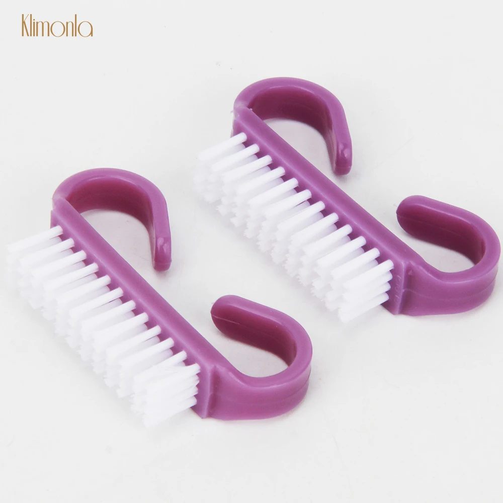 10pcs Purple Washing Nail Brushes Soft Remove Dust Nail Art Plastic