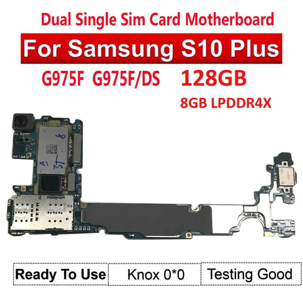 

BINYEAE Original 128GB Unlocked Logic Board Replacement For Samsung Galaxy S10 Plus G975F G975FD (G975F/DS) Android 9 Motherboard
