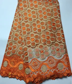 

orange Latest Nigerian Tulle Lace 2020 French Net stones Lace Fabric For Nigerian Wedding Embroidery African Lace Fabric EYL642
