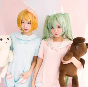

Anime Miku Rin Cosplay Sleepwear Costume One-piece Garment Jumpsuits Hoodies Cosplay Costume Apron Dress