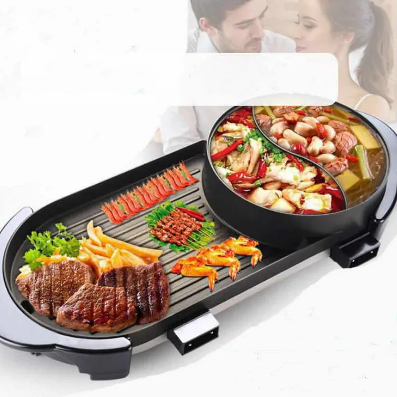 

Han-style household cooking pot Yuanyang household appliances electric baking pan electric hot pot smokeless barbecue appliances