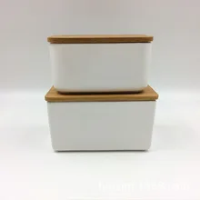 Горячее предложение, 1 шт., квадратная фарфоровая тарелка для масла, герметичная, простая, хранитель масла с крышкой, Кухонный Контейнер для хранения NDS