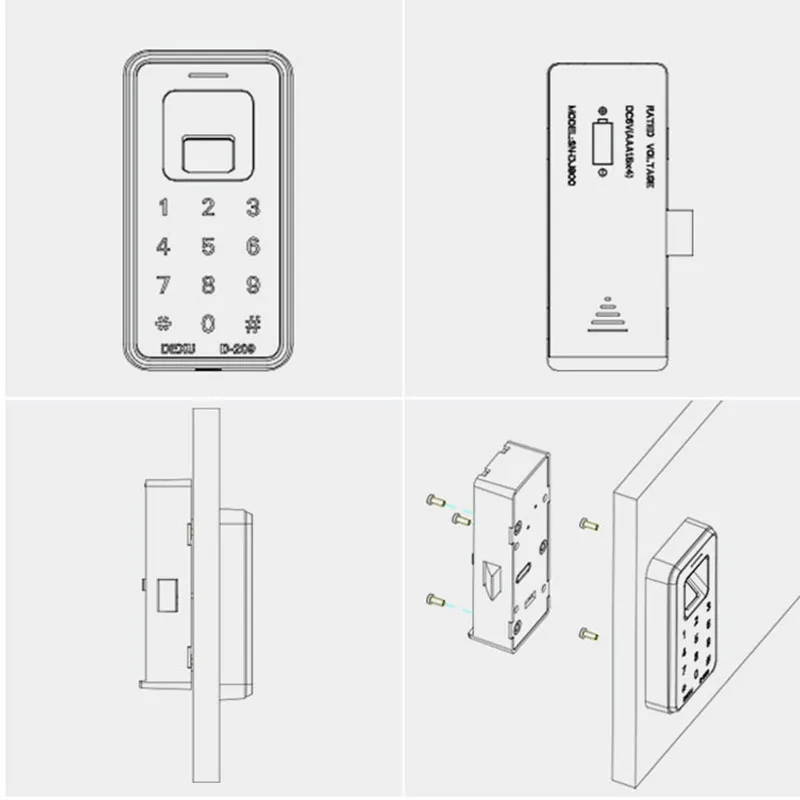 

Fingerprint Lock Digital Cabinet Drawer Wardrobe Hutch Locker Electronic Keyless Lock SP99