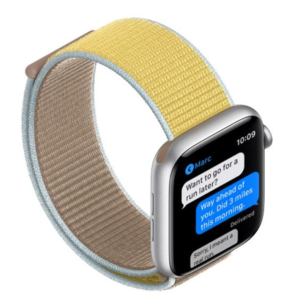 Нейлоновый ремешок для Apple Watch band 42 мм 38 мм iWatch 4 band 44 мм 40 мм Браслет спортивная петля ремешок для часов correa ремень дышащий