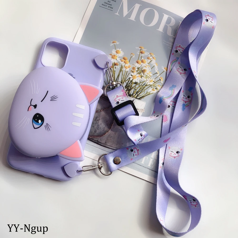 Чехол-кошелек для iPhone 11 Pro Max чехол Kawaii 3D DIY силиконовый чехол для Coque iPhone X XR XS 6 S 7 8 Plus 5S SE чехол с ремешком - Цвет: C