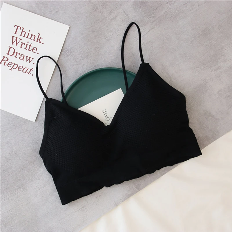 Women's Cotton Underwear Tube Tops Sexy Solid Color Top Fashion Sports Comfort Tank Up Girl Sling Push Up Bra Female Lingerie