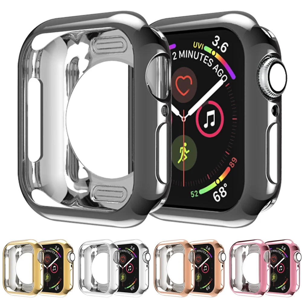

Slim Plating TPU Watch Cover for Apple Watch Case 4 3 2 1 42MM 38MM Soft Shell for iWatch Series 4 3 44MM 40MM Protective Bumper