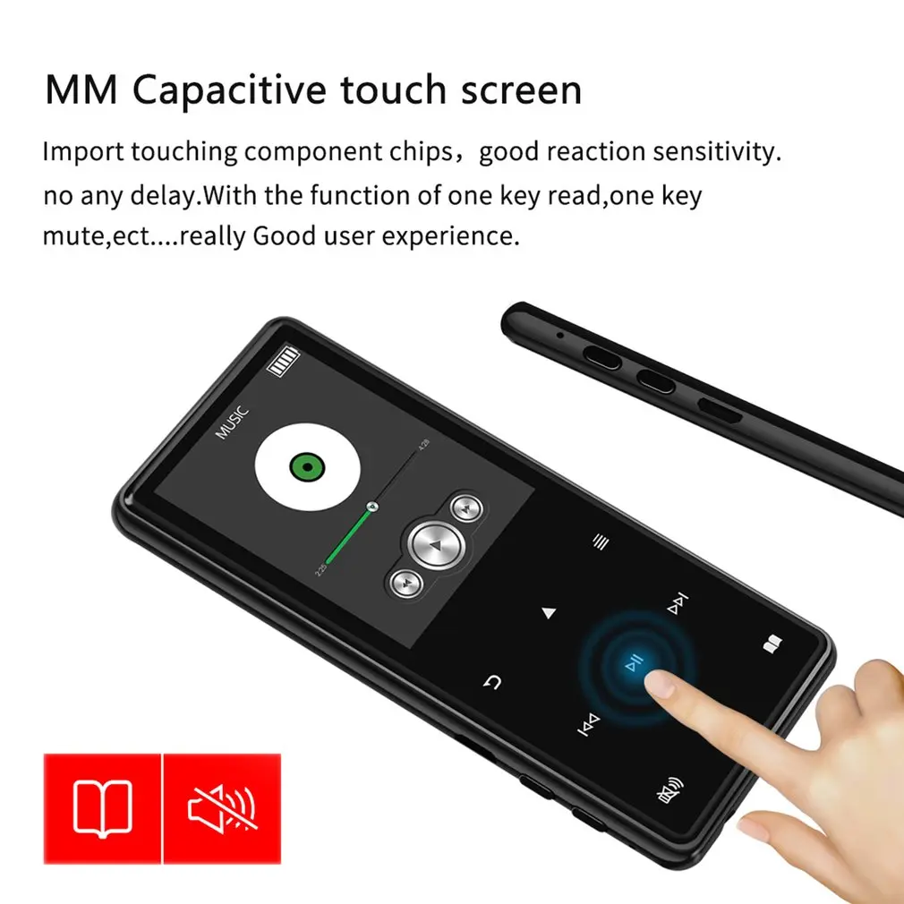 Металлический MP4 плеер беспроводной плеер портативный тонкий MP3 MP4 медиа 2,4 дюймов сенсорный ключ fm-радио 8 Гб 16 Гб музыкальный плеер