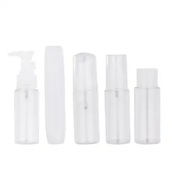 

6PCS/1Set Empty Bottle with Zipper Bag Clear Refillable Lotion Dispenser Squeezing Containers Pump Bottles for Outdoor Travel
